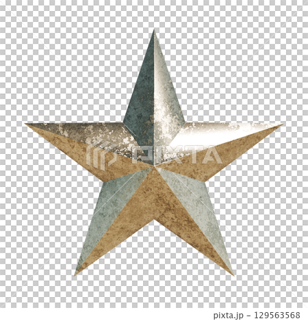 金色のメタリックな星の3DCGアイコン 金色のメタリックな星の3DCGアイコン 129563568