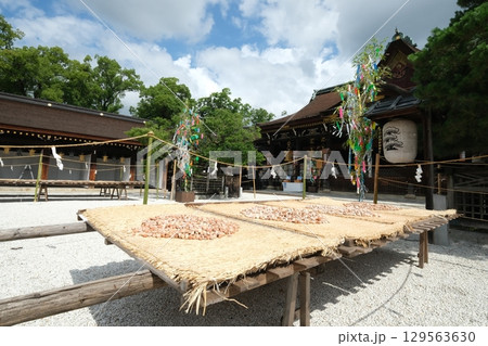 北野天満宮の梅の天日干し 北野天満宮の梅の天日干し 129563630