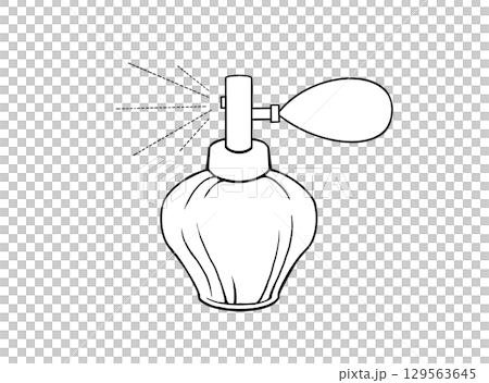 泵式香水的簡單線條繪圖插圖 129563645