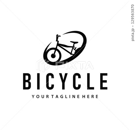 Bicycle logo concept with simple and modern black silhouette, bicycle vehicle with design for product illustration poster template or product brandBicycle logo concept with simple and modern black Bicycle logo concept with simple and modern black silhouette, bicycle vehicle with design for product illustration poster template or product brandBicycle logo concept with simple and modern black 129563870