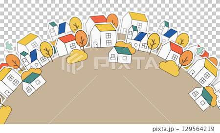 Cityscape illustration - Front and back version 129564219