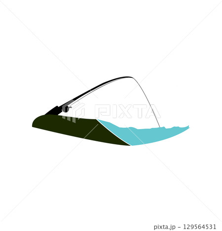 Fishing rod icon vectors illustration Fishing rod icon vectors illustration 129564531