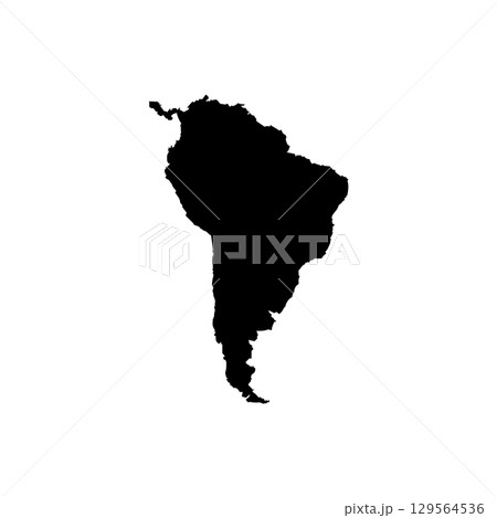 South America Map Silhouette Flat South America Map Silhouette Flat 129564536