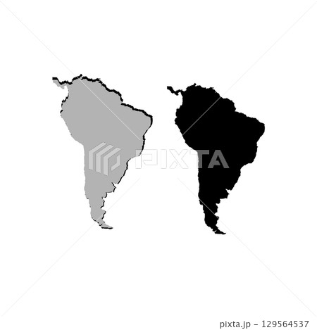 Double Flat South America Map Silhouette Double Flat South America Map Silhouette 129564537