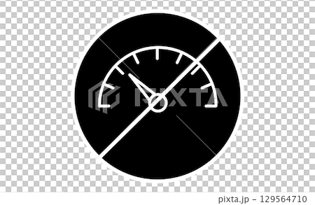 Speed limit sign line drawing illustration icon 129564710