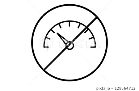 速度制限標識の線画イラスト素材アイコン 129564712