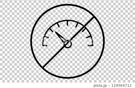 Speed limit sign line drawing illustration icon Speed limit sign line drawing illustration icon 129564712