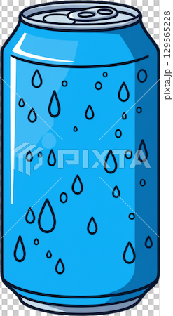 tin can with water drops 129565228