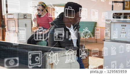 Image of data processing over warehouse Image of data processing over warehouse 129565959