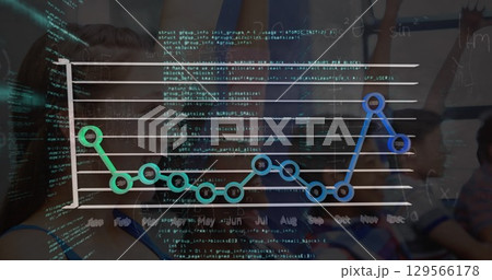 Image of data processing over diverse schoolchildren Image of data processing over diverse schoolchildren 129566178
