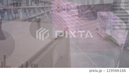 Image of data processing over warehouse 129566188