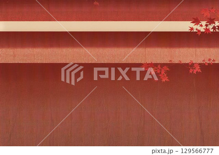 和紙と紅葉のシンプル背景 129566777