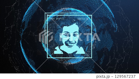 Image of user photos, globe and connections in navy space Image of user photos, globe and connections in navy space 129567237