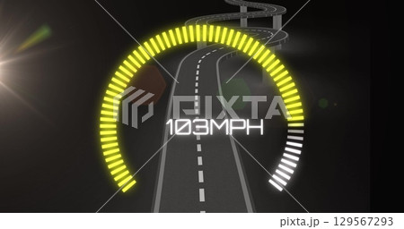 Image of car panel and road over black background 129567293