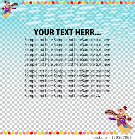 どんぐり, りす, 秋の空のあしらい,フレームセット どんぐり, りす, 秋の空のあしらい,フレームセット 129567868