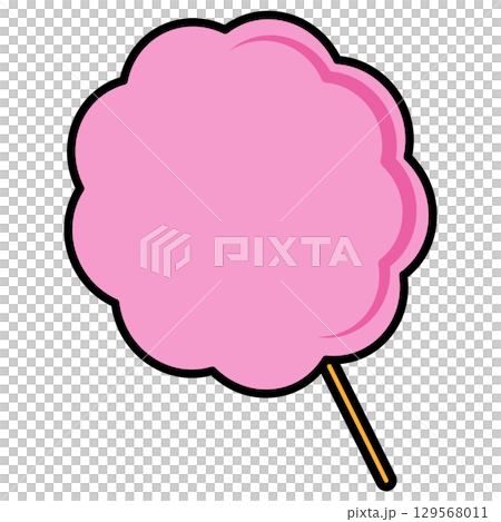 ピンクのわたがしのイラスト 129568011