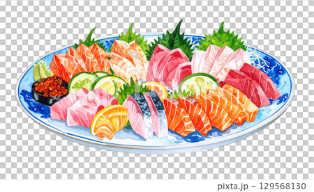 什錦生魚片插圖 129568130