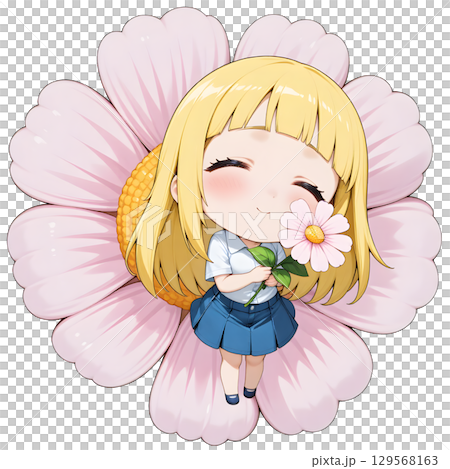 送波斯菊花的女孩 129568163