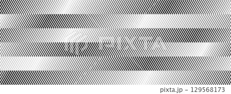 Oblique stripe halftone gradient texture. Diagonal line gradation background. Black and white parallel slanted wallpaper. Repeated striped pattern backdrop. Vector abstract effect concept 129568173