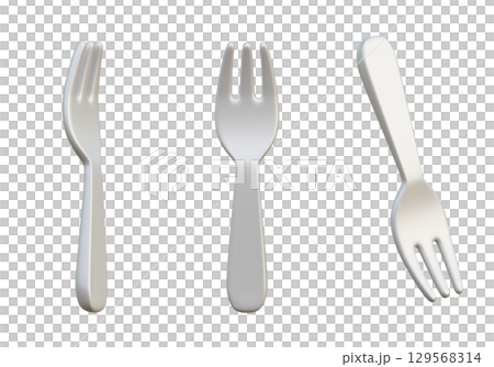 Cartoon Style Fork 3D Graphic 129568314