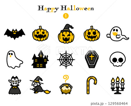 シンプルアイコン集 ハロウィン 129568464