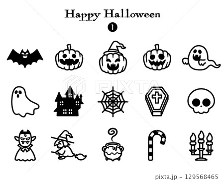 シンプルアイコン集 ハロウィン 129568465