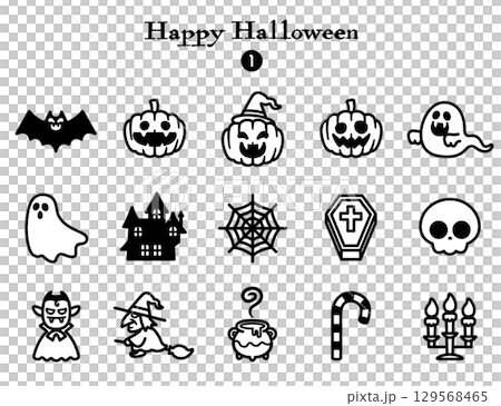 シンプルアイコン集 ハロウィン 129568465