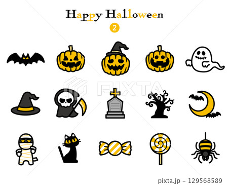 シンプルアイコン集 ハロウィン 129568589