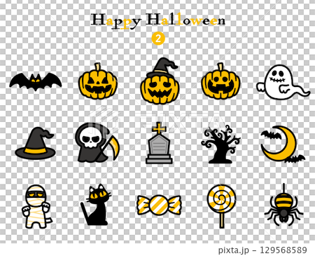 シンプルアイコン集 ハロウィン 129568589
