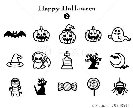 シンプルアイコン集 ハロウィン シンプルアイコン集 ハロウィン 129568590