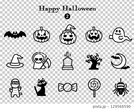 Simple Icon Collection Halloween 129568590