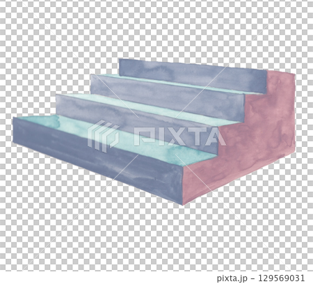 Stairs painted in watercolor 129569031