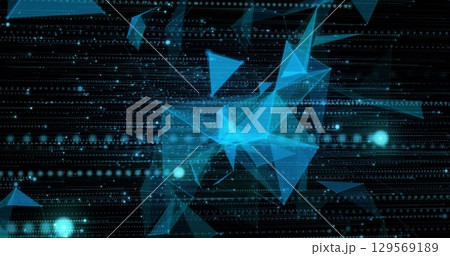 Image of network of connections and data processing 129569189
