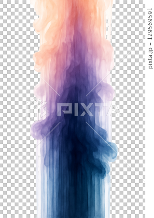 Vertical gradient ink background transitioning from orange to ultramarine 129569591