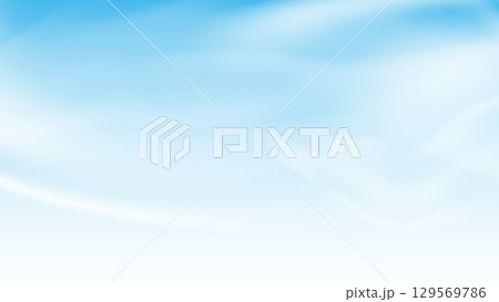blue sky background with abstract white flowing cloud. landscape cartoon scene 129569786