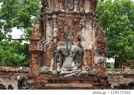 Wat Maha That, Ayutthaya, Thailand Ancient Buddha statue among ruins and greenery Wat Maha That, Ayutthaya, Thailand Ancient Buddha statue among ruins and greenery 129571502