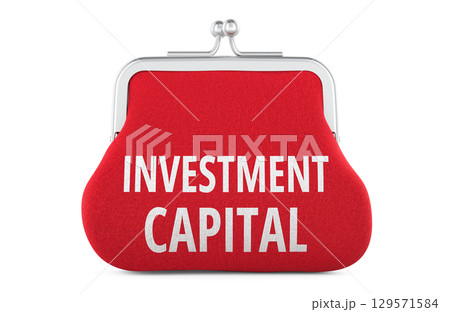 Investment Capital, coin purse. 3D rendering Investment Capital, coin purse. 3D rendering 129571584