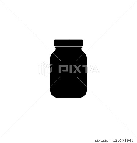 jar silhouette icon for kitchen storage and food container themes 129571949