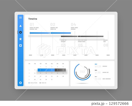 Web app Dashboard UI and UX Kit. Infographic tools. 129572666