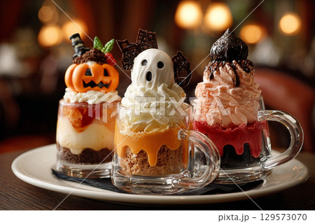 ハロウィンのデザートセット 129573070