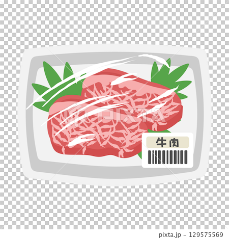 包裝牛肉超商插畫 129575569