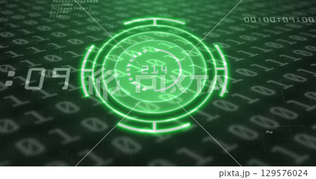 Image of scope scanning over data processing Image of scope scanning over data processing 129576024