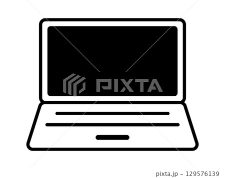 ノートパソコンのアイコン　モノトーン 129576139