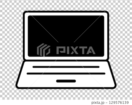 ノートパソコンのアイコン　モノトーン 129576139