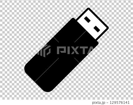 USBメモリのアイコン　モノトーン 129576141