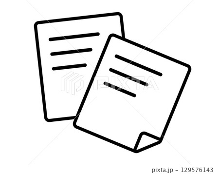 書類のアイコン　モノトーン 129576143
