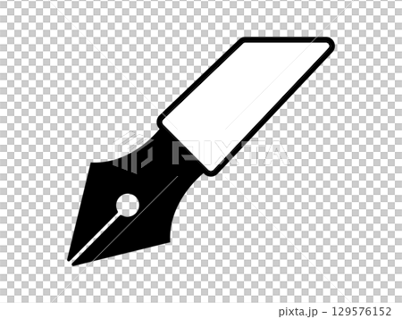 Fountain pen icon monotone 129576152