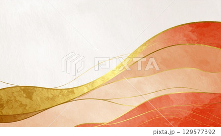 高級感のある和柄、和風イメージの背景素材（年賀状素材、お祝い、慶事） 129577392