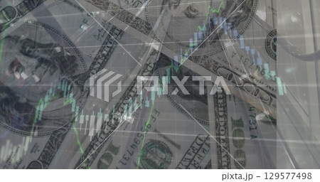 Image of graphs and data over dollars Image of graphs and data over dollars 129577498