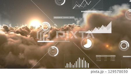 Image of data processing over clouds 129578030